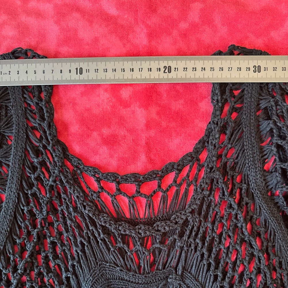Black Crochet Fringe Top - Picture 7 of 11